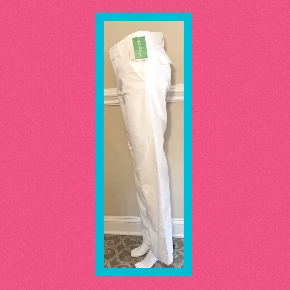 LILLY PULITZER WHITE MAIN LINE COTTON PANTS - Picture 5 of 5